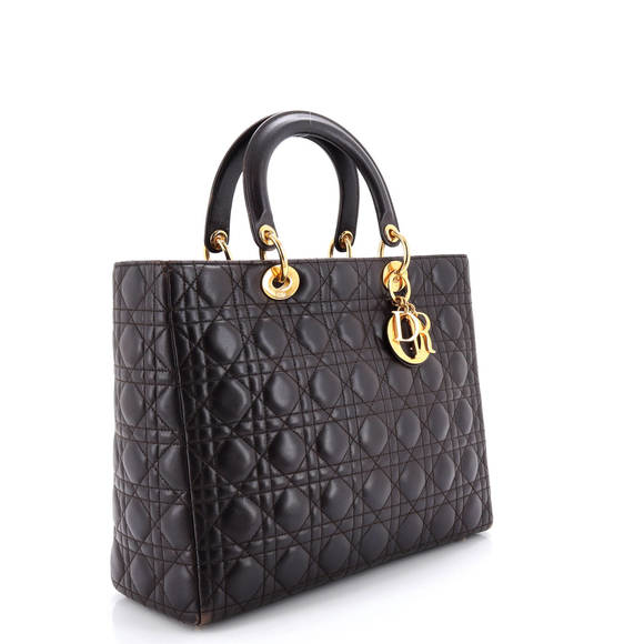 Christian Dior Large Lady Dior Bag Cannage Quilt Lambskin - Picture 2 of 7